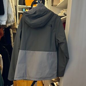 The North Face Gray and White Hooded Jacket